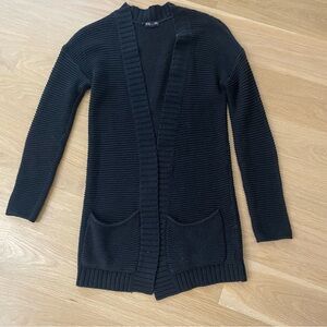 Express black knit open front cardigan size xs